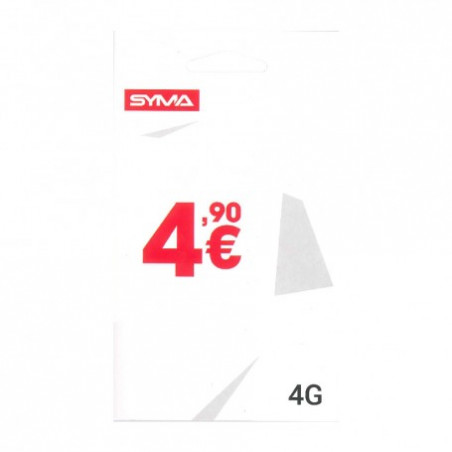 CARTE SIM PRÉPAYÉE SYMA 4€ DE CRÉDIT INCLUS