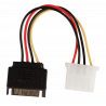 Adaptateur secteur molex femelle vers sata mâle - 15 cm