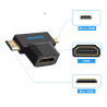 Anmck – adaptateur Micro et Mini mâle vers HDMI, Standard femelle, 2 en 1, HDMI A vers C/D