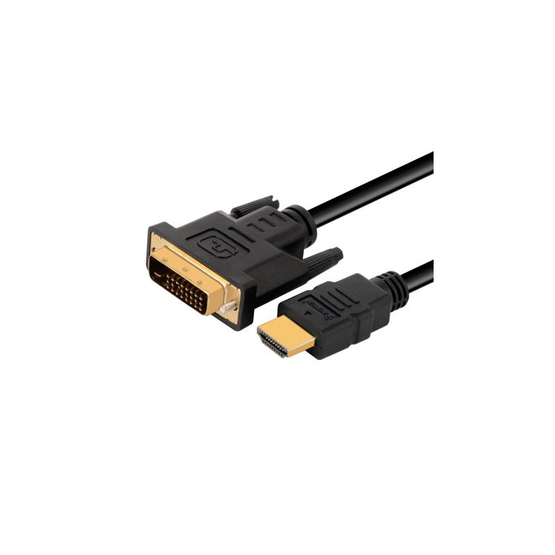 Câble HDMI vers DVI (1,82 mètres) Fosmon bidirectionnelles DVI-D à HDMI plaqué or
