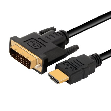 Câble HDMI vers DVI (1,82 mètres) Fosmon bidirectionnelles DVI-D à HDMI plaqué or