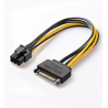 Adaptateur de Câble d’Alimentation pour des Cartes vidéos Graphiques PCI Express (PCIe) de 15 Broches à 6 Broches SATA