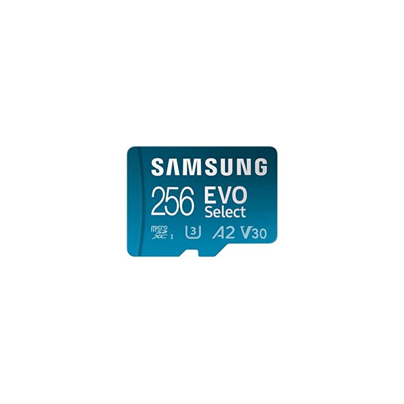 SAMSUNG Carte Mémoire microSD 4K Ultra 256 Go + Adaptateur SD 130MB/S,  Classe 10, V30, homologuée A2