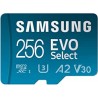 SAMSUNG Carte Mémoire microSD 4K Ultra 256 Go + Adaptateur SD 130MB/S, Classe 10, V30, homologuée A2