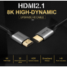 Câble HDMI 2.1 Véritable câble HDMI 8K Haute Vitesse 48Gbps 8K @ 60Hz 7680P Dolby Vision, HDCP 2.2, 4: 4: 4 HDR (Noir) (3M)