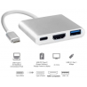 Thunderbolt 3 adaptateur USB Type C Hub compatible HDMI 4K support Samsung Dex mode USB-C Dock avec PD pour MacBook Pro/Air 2021