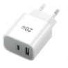 Chargeur secteur USB + USB-C FAST CHARGE 20W TOTU Sans Câble