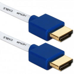 Câble HDMI type A mâle / HDMI type A mâle, Blanc/bleu 3 mètres