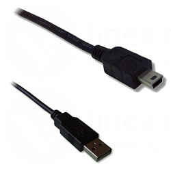 Cordon USB A/mini 5p 1.5m + Ferrite