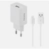 FAIRPLAY Pack Chargeur 12W + Câble Lightning (Blanc)