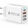 Adaptateur secteur Double port 1X Usb-C + 1X Usb-A (45W) avec cable Usb-C/Type C vers Lightning JELLICO C107 blanc