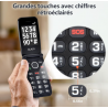 Qubo 4G Téléphone Senior à Clapet pour Personnes Âgées, Grandes Touches, Bouton SOS, Double SIM, Charge USB-C