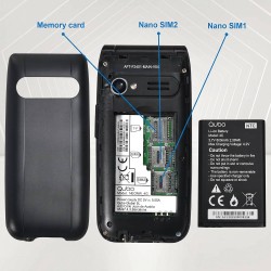Qubo 4G Téléphone Portable Senior Débloqué à clapet Noir