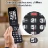 Qubo 4G Téléphone Portable Senior Débloqué à clapet Noir
