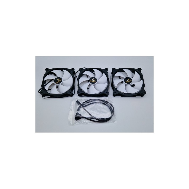 ANTEC Lot de 3 Ventilateurs de Boitier Silencieux F12 120mm 3 Broches Noir