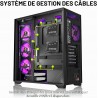 KEDIERS Boîtier PC ATX avec 7 Ventilateurs Préinstallés, Boîtier Ordinateur Moyen Tour avec Double Vitre Trempée Panoramique
