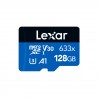 Carte microSDXC Lexar 128 Go 100 Mo/s A1 U3 V30 avec adaptateur SD