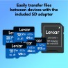 Carte microSDXC Lexar 128 Go 100 Mo/s A1 U3 V30 avec adaptateur SD